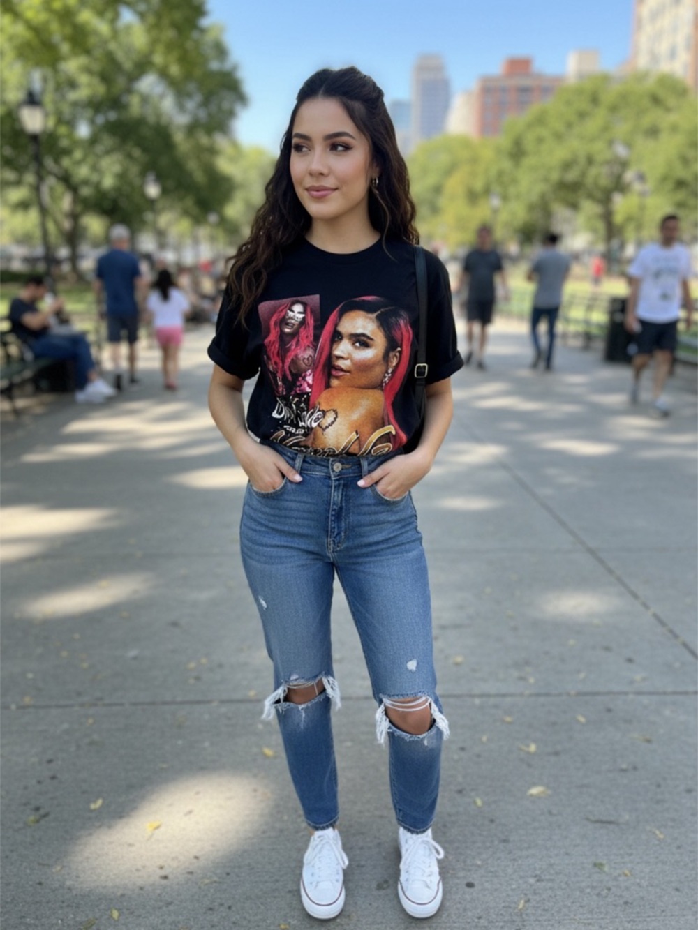 Karol G "Strip Love Tour" Graphic Tee - Black with Pink Highlights